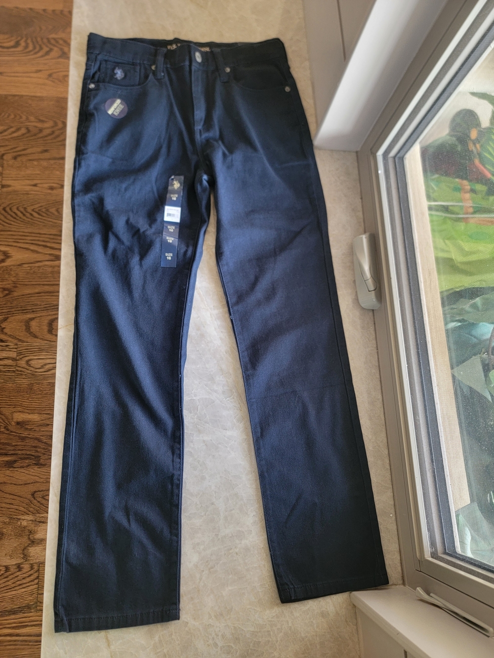 U.S. Polo Assn. Boys' Stretch Twill 5-Pocket Straight Fit Pants. Sz 16